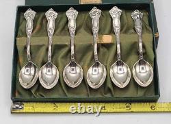 Antique Alvin Sterling Silver Set, 6 Tea Spoons in Original Box. Never Used