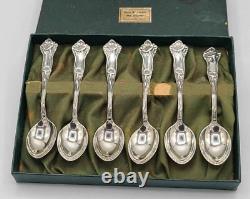 Antique Alvin Sterling Silver Set, 6 Tea Spoons in Original Box. Never Used