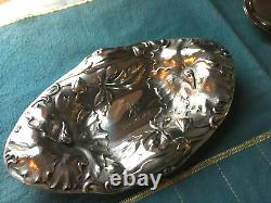 Antique Art Nouveau Floral Design Bowl Alvin Sterling Silver