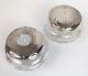Antique Cut Crystal Dresser Jar & Hair Receiver With Alvin Sterling Silver Lids