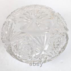 Antique Cut Crystal Dresser Jar & Hair Receiver with Alvin Sterling Silver Lids