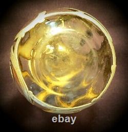 Antique Glass Perfume Bottle-ALVIN Sterling Silver Overlay on Glass RARE