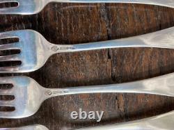 Antique Sterling ALVIN APOLLO 1900 Dinner Forks Monogram Laurel Wreath Lot of 4
