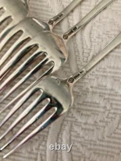 Antique Sterling ALVIN APOLLO 1900 Dinner Forks Monogram Laurel Wreath Lot of 4