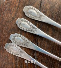 Antique Sterling ALVIN APOLLO 1900 Dinner Forks Monogram Laurel Wreath Lot of 4