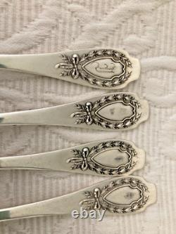 Antique Sterling ALVIN APOLLO 1900 Dinner Forks Monogram Laurel Wreath Lot of 4