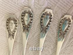 Antique Sterling ALVIN APOLLO 1900 Dinner Forks Monogram Laurel Wreath Lot of 4