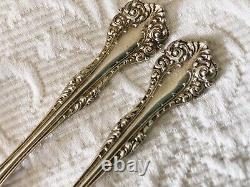 Antique Sterling ALVIN FLORENTINE 1900 Salad Pastry Forks Mono ORNATE Lot of 2