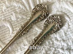 Antique Sterling ALVIN FLORENTINE 1900 Salad Pastry Forks Mono ORNATE Lot of 2