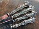 Antique Sterling Alvin Majestic 1900 Luncheon Knives Floral Ornate Lot Of 4