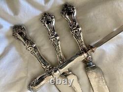 Antique Sterling ALVIN MAJESTIC 1900 Luncheon Knives FLORAL ORNATE Lot of 4