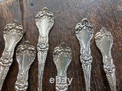 Antique Sterling ALVIN MAJESTIC 1900 Teaspoons No Mono FLORAL ORNATE! LOT of 6