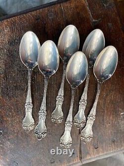 Antique Sterling ALVIN MAJESTIC 1900 Teaspoons No Mono FLORAL ORNATE! LOT of 6