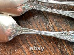 Antique Sterling ALVIN MAJESTIC 1900 Teaspoons No Mono FLORAL ORNATE! LOT of 6