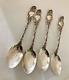 Antique Sterling Alvin Monterey 1895 5 Pm Teaspoons Mono Lush Ornate Lot Of 4