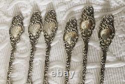 Antique Sterling ALVIN MONTEREY 1895 Luncheon Forks Mono ART NOUVEAU Lot of 6