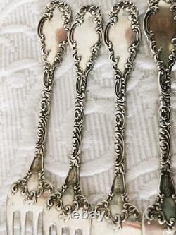 Antique Sterling ALVIN MONTEREY 1895 Luncheon Forks Mono ART NOUVEAU Lot of 6
