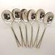 Antique Sterling Silver 6 Set Chased Romantique 1933 By Alvin Cream Soup Spoons