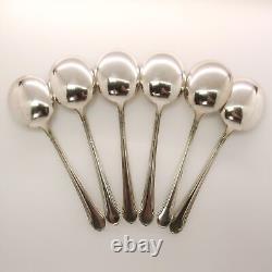 Antique Sterling Silver 6 Set Chased Romantique 1933 By Alvin Cream Soup Spoons