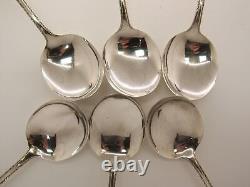 Antique Sterling Silver 6 Set Chased Romantique 1933 By Alvin Cream Soup Spoons