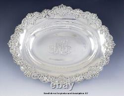 Antique c1896 Art Nouveau Alvin Sterling Silver Oval Dish/Tray 13 X 10.5