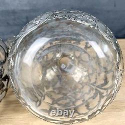 Art Nouveau Alvin sterling overlay decanters a pair c1900