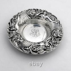 Art Nouveau Bowl Lady Faces Alvin Sterling Silver Mono AO