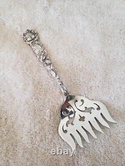 BRIDAL ROSE by ALVIN Sterling Silver SARDINE FORK Gothic S Monogram with Piercing