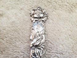 BRIDAL ROSE by ALVIN Sterling Silver SARDINE FORK Gothic S Monogram with Piercing