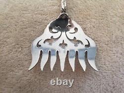 BRIDAL ROSE by ALVIN Sterling Silver SARDINE FORK Gothic S Monogram with Piercing