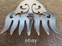 BRIDAL ROSE by ALVIN Sterling Silver SARDINE FORK Gothic S Monogram with Piercing