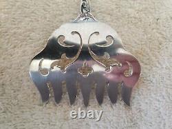 BRIDAL ROSE by ALVIN Sterling Silver SARDINE FORK Gothic S Monogram with Piercing