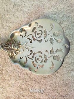 BRIDAL ROSE by ALVIN Sterling Silver TOMATO SERVER H Mono Great Piercing 8 1/4