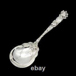 Beautiful Alvin Bridal Rose Sterling Silver Serving Spoon 7 1/8 in