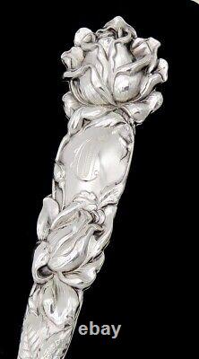 Beautiful Alvin Bridal Rose Sterling Silver Serving Spoon 7 1/8 in