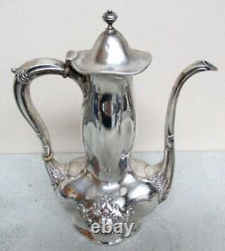 Beautiful Art Nouveau Era Alvin Sterling Silver Demitasse Coffee Set On Tray