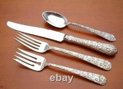 Bridal Bouquet by Alvin Sterling Silver 4 piece Place Setting, french blade