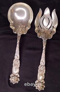 Bridal Rose (1903) by Alvin Sterling, Large Salad/Berry Serving Set 2 Piece
