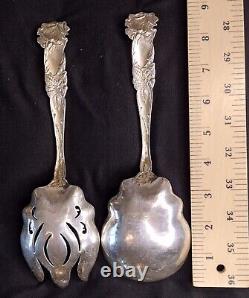 Bridal Rose (1903) by Alvin Sterling, Large Salad/Berry Serving Set 2 Piece