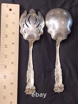 Bridal Rose (1903) by Alvin Sterling, Large Salad/Berry Serving Set 2 Piece