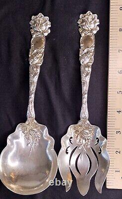 Bridal Rose (1903) by Alvin Sterling, Large Salad/Berry Serving Set 2 Piece