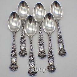 Bridal Rose 6 Demitasse Spoons Alvin Sterling Silver 1903 Mono S