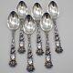 Bridal Rose 6 Demitasse Spoons Alvin Sterling Silver 1903 Mono S