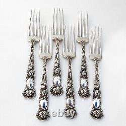 Bridal Rose 6 Dinner Forks Set Alvin Sterling Silver Pat 1903 Mono D