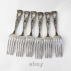 Bridal Rose 6 Dinner Forks Set Alvin Sterling Silver Pat 1903 Mono D
