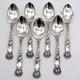 Bridal Rose 7 Teaspoons Set Alvin Sterling Silver Mono V