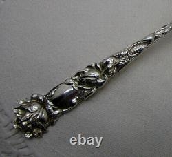 Bridal Rose By Alvin Sterling Silver Cold Meat Fork 7-3/4 no mono c1903 Nice