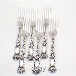 Bridal Rose Forks Set of 6 Alvin Sterling Silver 1903 No Mono