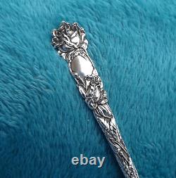 Bridal Rose by Alvin 8 1/4 Sterling long handle pickle fork no mono NICE