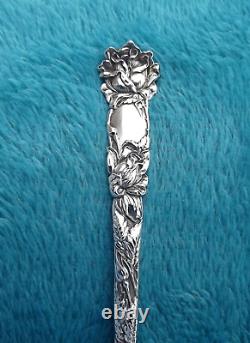 Bridal Rose by Alvin 8 1/4 Sterling long handle pickle fork no mono NICE